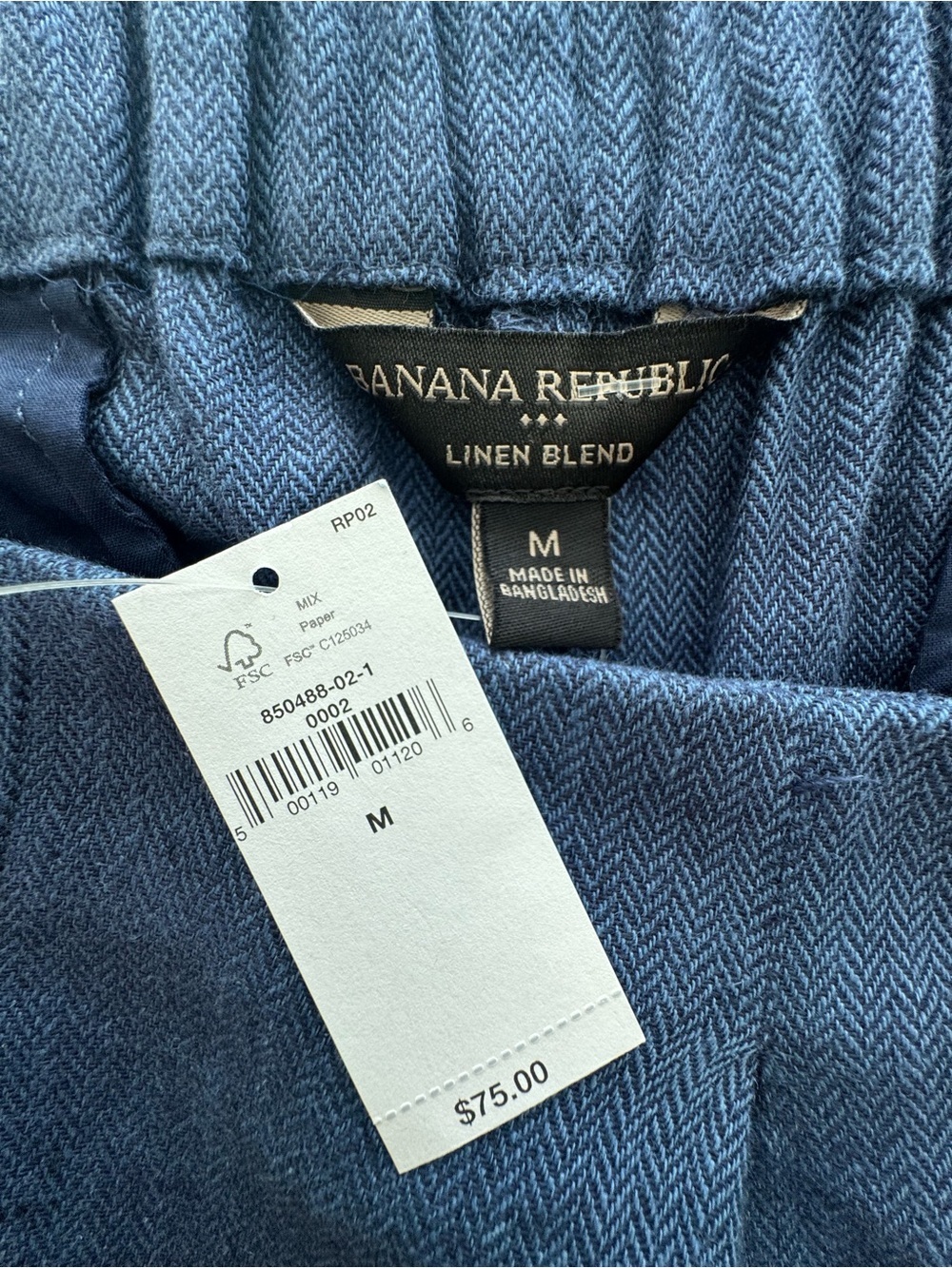 Banana Republic Linen Blend Herringbone Culotte Shorts NWT Size M - Picture 9 of 9
